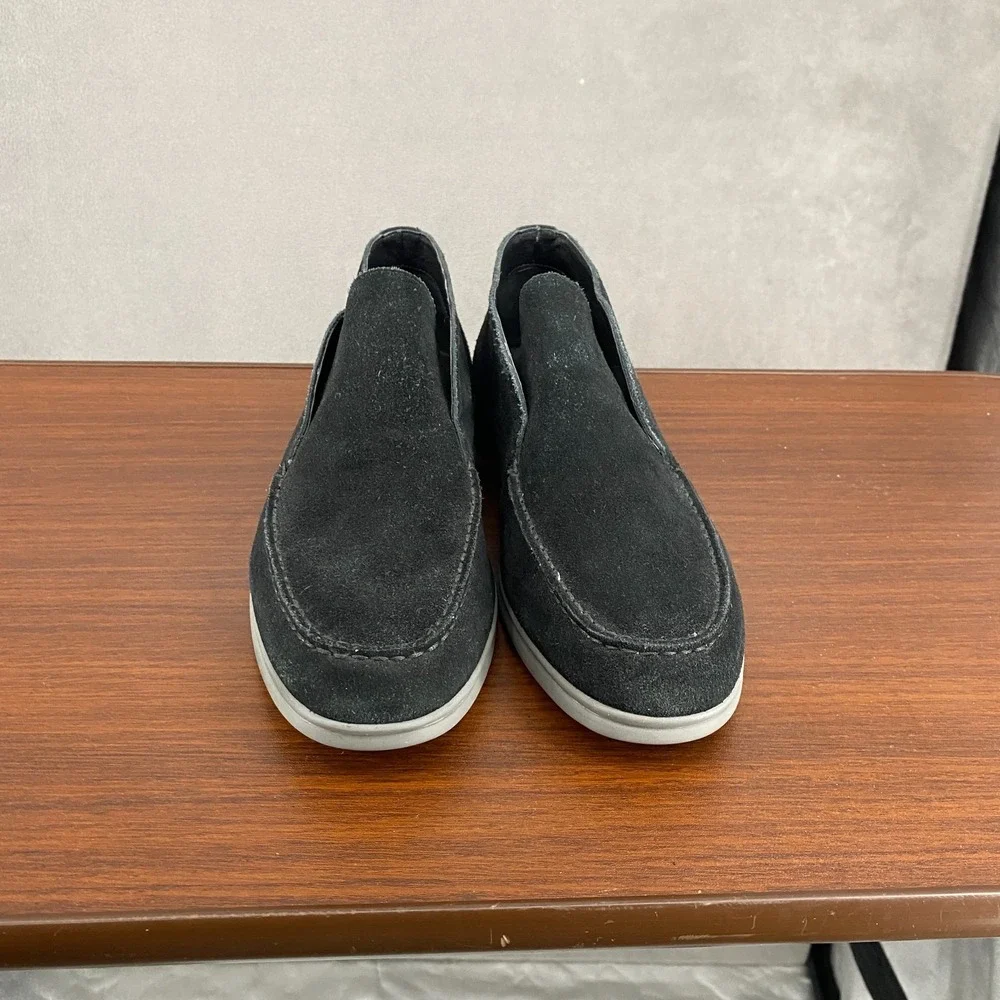 Steve Madden Mens 9 Loafers Black Suede Leather Round Toe Comfort Slip On Shoes